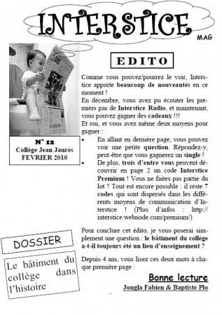 Interstice Mag N°12 (Février 2010)