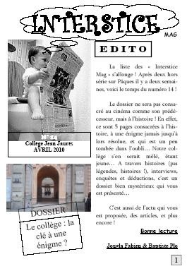 Interstice Mag N°14 (Avril 2010)