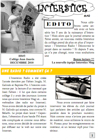 Interstice Mag HS#3 - Edition Blanche (Décembre 2010)